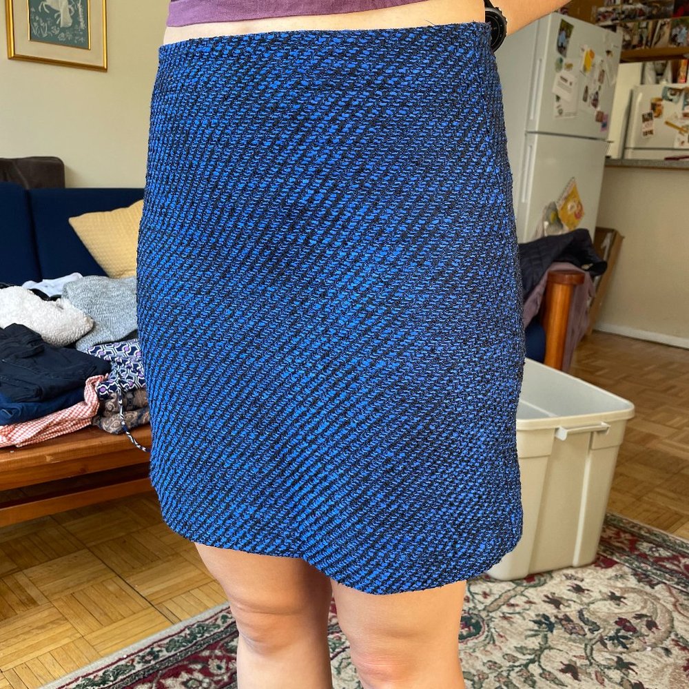 Blue and Black Pencil Skirt